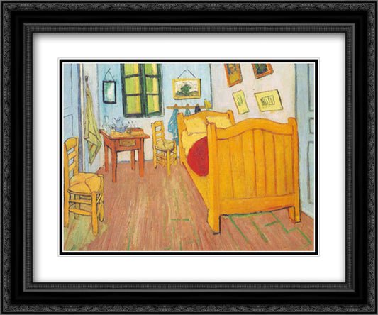 Room At Arles 18x15 Black Ornate Wood Framed Art Print Poster with Double Matting by Van Gogh, Vincent