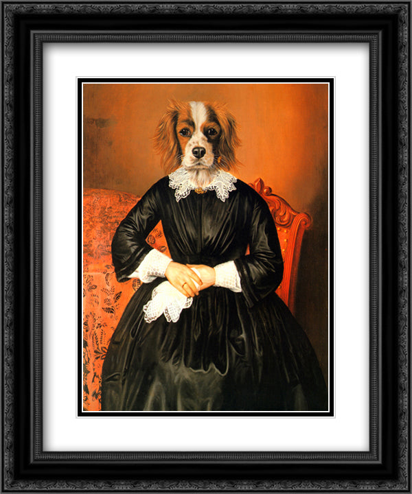 Ancestral Canine II 16x19 Black Ornate Wood Framed Art Print Poster with Double Matting by Poncelet, Thierry