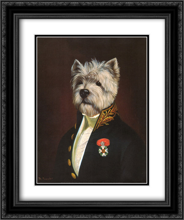 Officer's Mess 15x18 Black Ornate Wood Framed Art Print Poster with Double Matting by Poncelet, Thierry