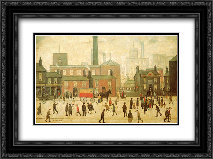 Coming Home from the Mill 18x15 Black Ornate Wood Framed Art Print Poster with Double Matting by Lowry, Lawrence Stephen