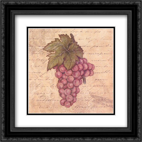 Grapes II 12x12 Black Ornate Wood Framed Art Print Poster with Double Matting by Marrott, Stephanie