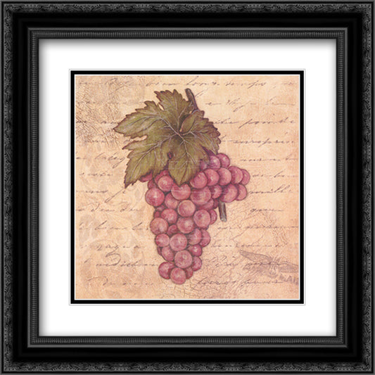 Grapes II 12x12 Black Ornate Wood Framed Art Print Poster with Double Matting by Marrott, Stephanie