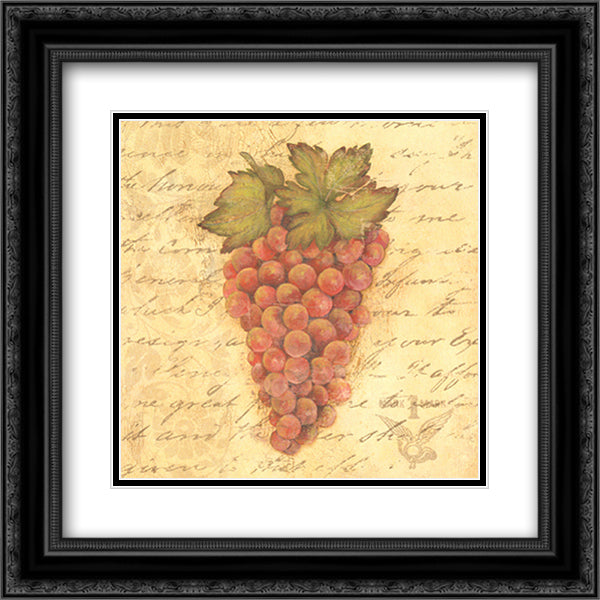 Grapes III 12x12 Black Ornate Wood Framed Art Print Poster with Double Matting by Marrott, Stephanie