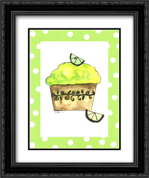 Key Lime Cupcake 15x18 Black Ornate Wood Framed Art Print Poster with Double Matting by Bowman, Serena