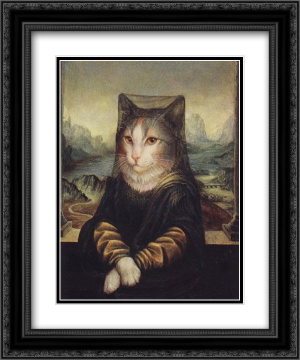 Mona Peaches 16x19 Black Ornate Wood Framed Art Print Poster with Double Matting by Byers, Melinda
