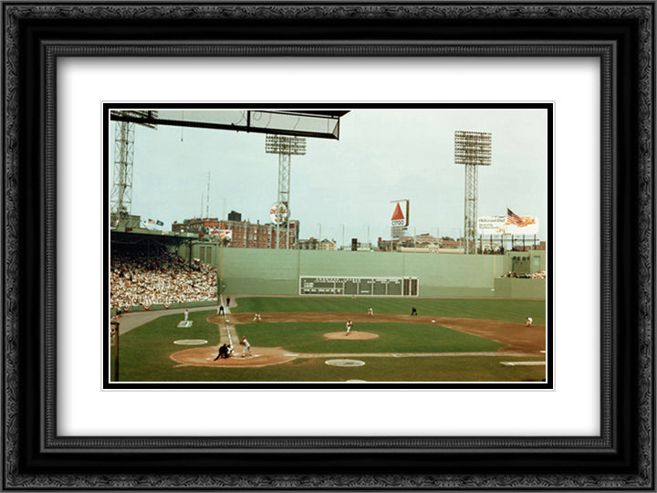 First Pitch At Fenway Park 18x15 Black Ornate Wood Framed Art Print Poster with Double Matting by Walsh, Peter