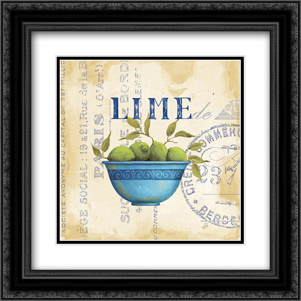 Zest of Limes 13x13 Black Ornate Wood Framed Art Print Poster with Double Matting by Brissonnet, Daphne