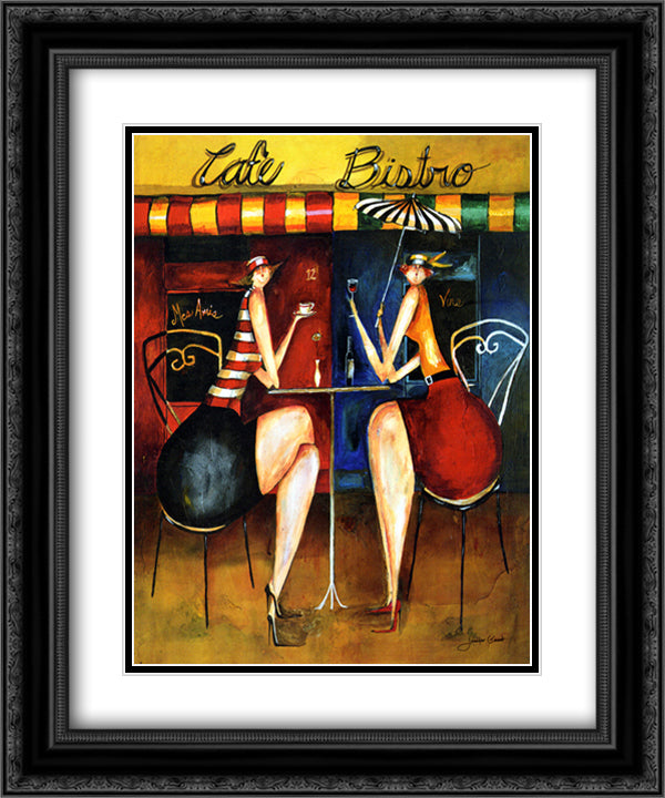 Mes Amis I 15x18 Black Ornate Wood Framed Art Print Poster with Double Matting by Garant, Jennifer