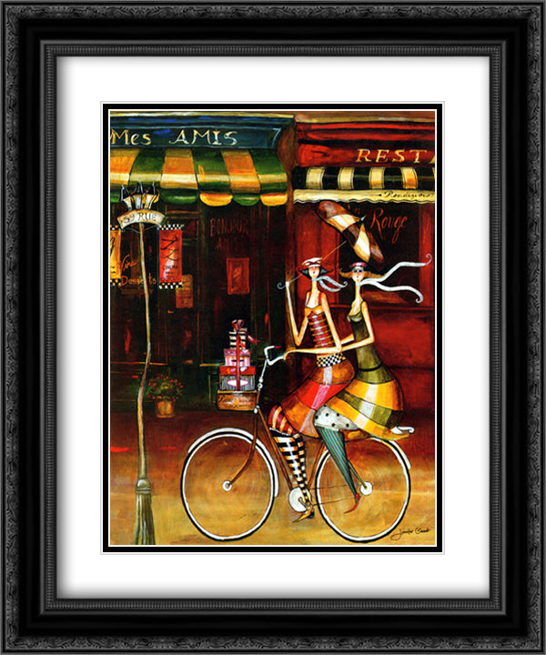 Mes Amis II 15x18 Black Ornate Wood Framed Art Print Poster with Double Matting by Garant, Jennifer