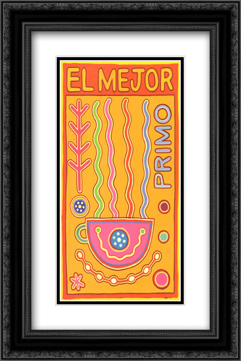 El Mejor 10x16 Black Ornate Wood Framed Art Print Poster with Double Matting by Lee, Adam