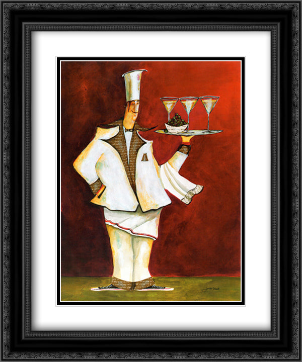 Metro Martini 15x18 Black Ornate Wood Framed Art Print Poster with Double Matting by Garant, Jennifer