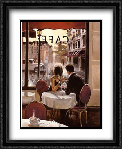 After Hours 28x36 Black Ornate Wood Framed Art Print Poster with Double Matting by Heighton, Brent
