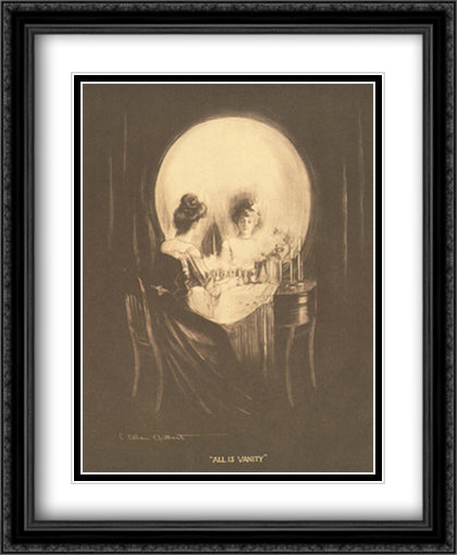 All is Vanity 28x34 Black Ornate Wood Framed Art Print Poster with Double Matting by Gilbert, C. Allan