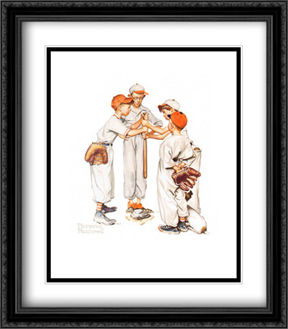 Choosin' Up 28x32 Black Ornate Wood Framed Art Print Poster with Double Matting by Rockwell, Norman