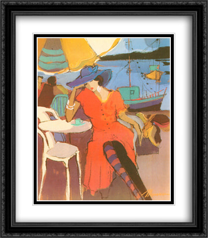 Dominique 28x40 Black Ornate Wood Framed Art Print Poster with Double Matting by Maimon, Isaac