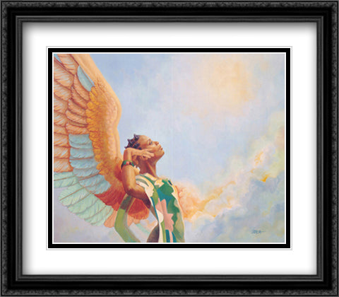 Good Morning Lord 34x28 Black Ornate Wood Framed Art Print Poster with Double Matting by Varner, Ernest E.