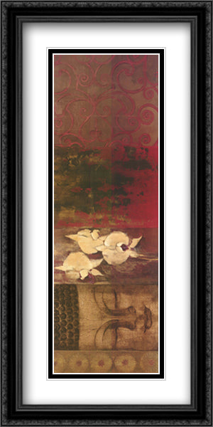 Buddha Orchid 40x16 Black Ornate Wood Framed Art Print Poster with Double Matting by Jardine, Liz