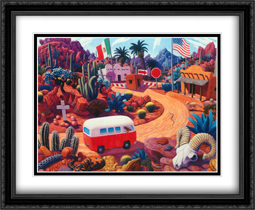 Gringo Pass 31x28 Black Ornate Wood Framed Art Print Poster with Double Matting by Morath, Stephen