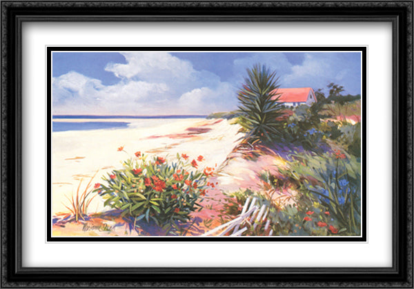 SEASIDE GARDEN 40x28 Black Ornate Wood Framed Art Print Poster with Double Matting by Dunn, Marianne
