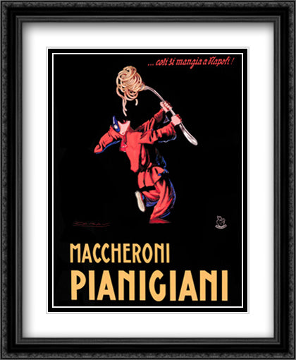 Maccheroni Pianigiani 1922 28x36 Black Ornate Wood Framed Art Print Poster with Double Matting