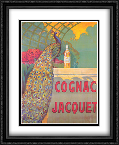 Cognac Jacquet 28x40 Black Ornate Wood Framed Art Print Poster with Double Matting by Cappiello, Leonetto