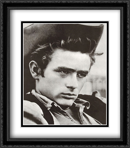 James Dean 28x32 Black Ornate Wood Framed Art Print Poster with Double Matting