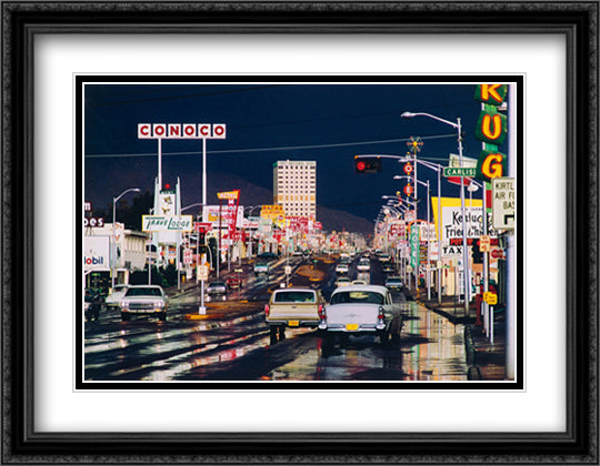 Albuquerque New Mexico 1969 40x28 Black Ornate Wood Framed Art Print Poster with Double Matting by Haas, Ernst