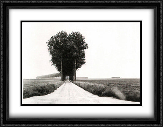 En Brie 40x28 Black Ornate Wood Framed Art Print Poster with Double Matting by Bresson, Henri Cartier