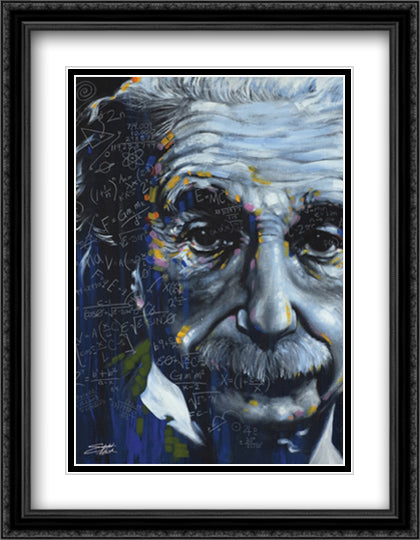 It's All Relative (Einstein) 28x40 Black Ornate Wood Framed Art Print Poster with Double Matting by Fishwick, Stephen