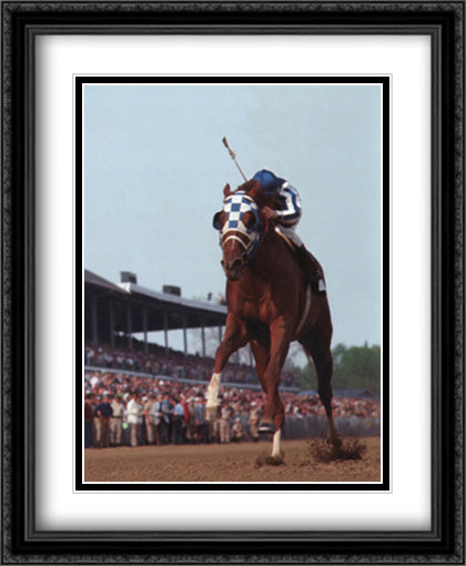 Secretariat Kentucky Derby 28x34 Black Ornate Wood Framed Art Print Poster with Double Matting