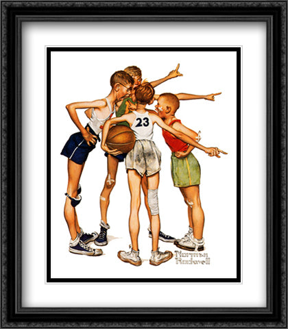 Oh, Yeah 28x32 Black Ornate Wood Framed Art Print Poster with Double Matting by Rockwell, Norman