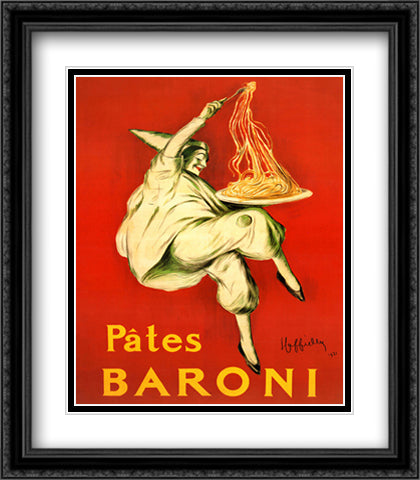 Pates Baroni 28x32 Black Ornate Wood Framed Art Print Poster with Double Matting by Cappiello, Leonetto