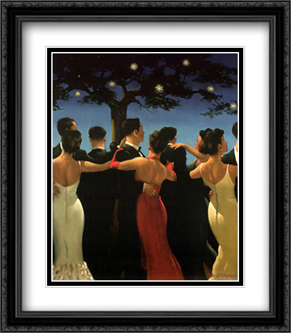 Waltzers 28x36 Black Ornate Wood Framed Art Print Poster with Double Matting by Vettriano, Jack