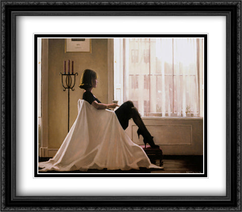 In Thoughts of You 36x28 Black Ornate Wood Framed Art Print Poster with Double Matting by Vettriano, Jack