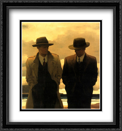 Amateur Philosophers 28x36 Black Ornate Wood Framed Art Print Poster with Double Matting by Vettriano, Jack