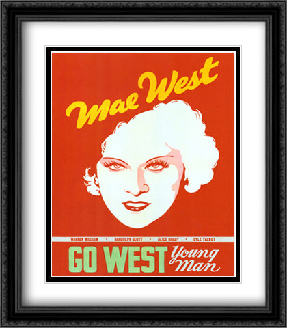Go West Young Man 28x32 Black Ornate Wood Framed Movie Poster with Double Matting