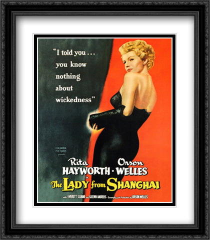 The Lady from Shanghai 28x32 Black Ornate Wood Framed Movie Poster with Double Matting
