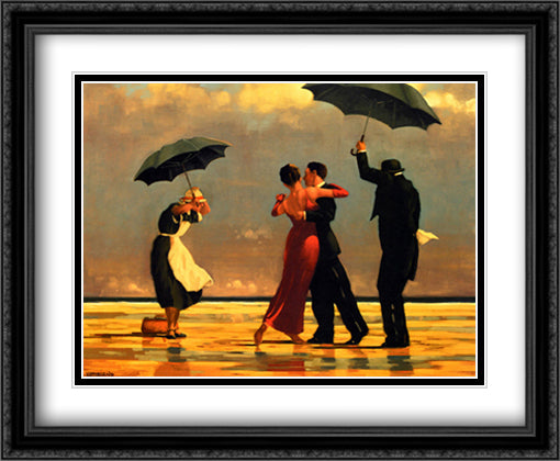 The Singing Butler 36x28 Black Ornate Wood Framed Art Print Poster with Double Matting by Vettriano, Jack