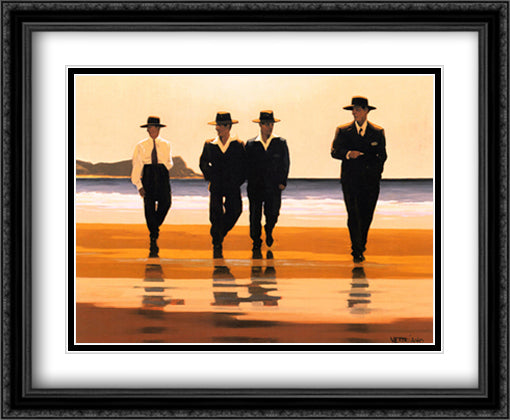 The Billy Boys 36x28 Black Ornate Wood Framed Art Print Poster with Double Matting by Vettriano, Jack