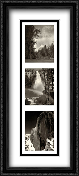 Yosemite National Park 14x40 Black Ornate Wood Framed Art Print Poster with Double Matting by Adams, Ansel