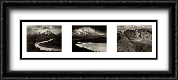 Our National Parks 40x16 Black Ornate Wood Framed Art Print Poster with Double Matting by Adams, Ansel