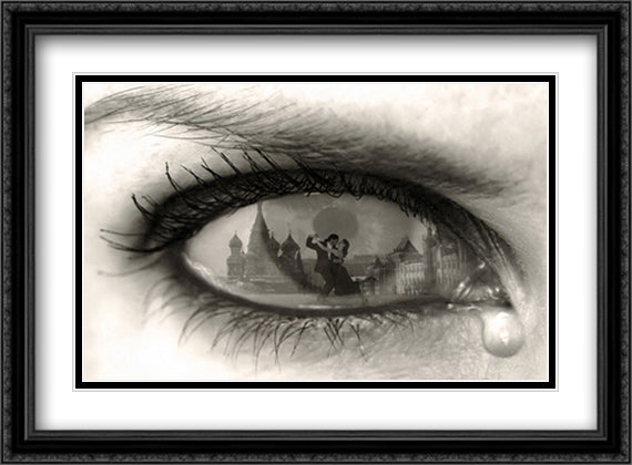 Tearful Encounter 40x28 Black Ornate Wood Framed Art Print Poster with Double Matting by Barbey, Thomas