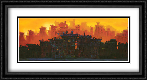 The Block 36x19 Black Ornate Wood Framed Art Print Poster with Double Matting by Bua, Justin