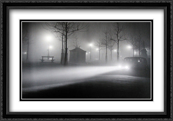 Brouillard, Avenue De L'Observatoire 40x28 Black Ornate Wood Framed Art Print Poster with Double Matting