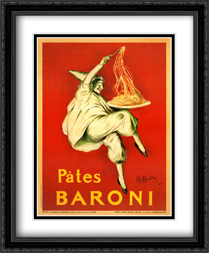 Pates Baroni, 1921 28x36 Black Ornate Wood Framed Art Print Poster with Double Matting by Cappiello, Leonetto