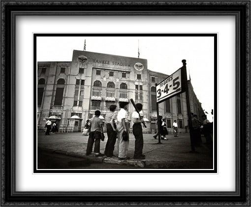 Yankee Boys 36x28 Black Ornate Wood Framed Art Print Poster with Double Matting