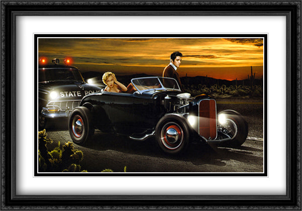 Joy Ride 40x28 Black Ornate Wood Framed Art Print Poster with Double Matting by Flint, Helen