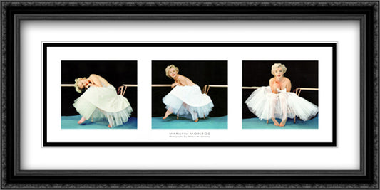 Marilyn Monroe Ballet Triptych 40x16 Black Ornate Wood Framed Art Print Poster with Double Matting by Greene, Milton