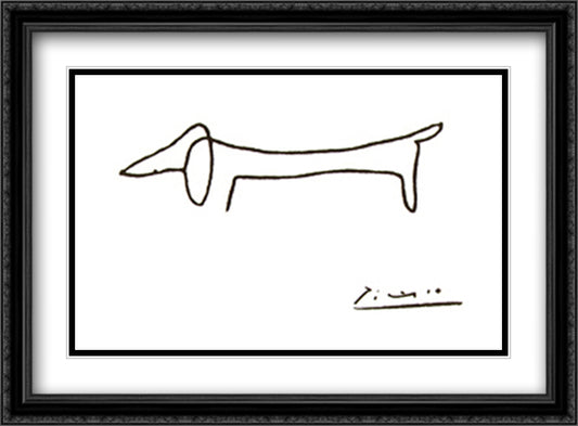 Dog 38x28 Black Ornate Wood Framed Art Print Poster with Double Matting by Picasso, Pablo