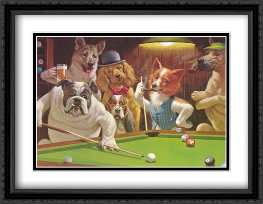 The Hustler 36x28 Black Ornate Wood Framed Art Print Poster with Double Matting by Sarnoff, Arthur